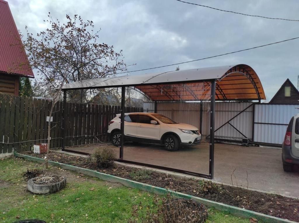 Прозрачные шторы ПВХ для навеса под автомобиль в посёлке Савино